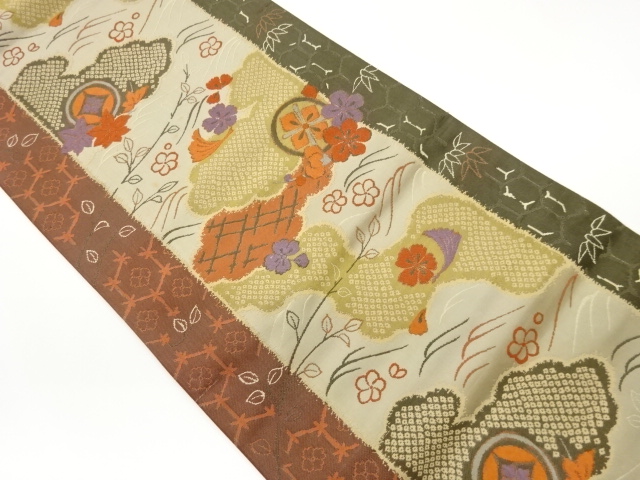 JAPANESE FUKURO OBI / WOVEN FLOWERS